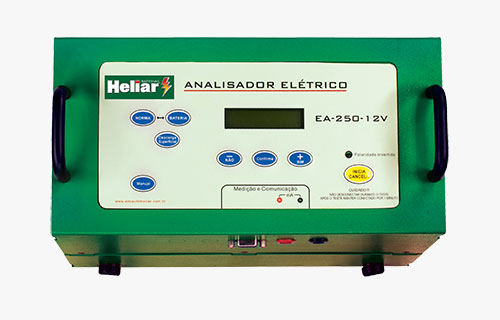 Analisador para moto Baterias Heliar, testa baterias 12V AGM, de moto e similares, com até 250 A de CCA.